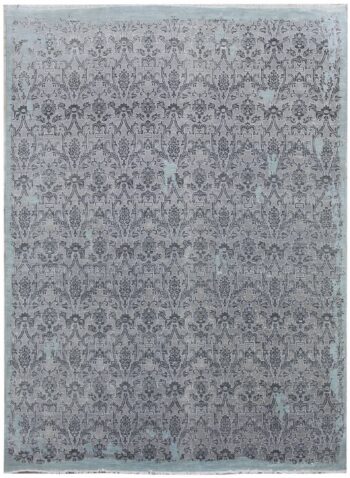 Diamond Carpets India, Ručne viazaný kusový koberec Diamond DC-M 5 Light grey / aqua, 365x457, modrá, šedá, chodba / predsieň