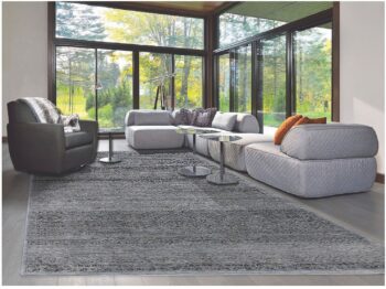 Diamond Carpets India, Ručne viazaný kusový koberec Diamond DC-MAMLOOK jeans blue / black, 365x457, modrá, chodba / predsieň