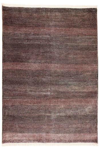 Diamond Carpets India, Ručne viazaný kusový koberec Diamond DC-MCN Black / rust, 140x200, červená, chodba / predsieň