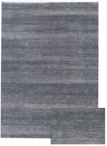 Diamond Carpets India, Ručne viazaný kusový koberec Diamond DC-MCN Dark blue / silver, 305x425, modrá, šedá, chodba / predsieň
