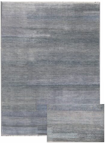 Diamond Carpets India, Ručne viazaný kusový koberec Diamond DC-MCN Silver / light blue, 120x170, šedá, chodba / predsieň