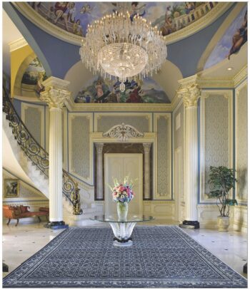 Diamond Carpets India, Ručne viazaný kusový koberec Diamond DC-OC Denim blue / silver, 120x170, modrá, chodba / predsieň