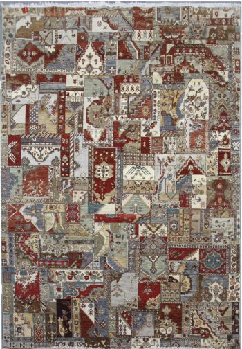 Diamond Carpets India, Ručne viazaný kusový koberec Diamond DC-PATCH RED MULTI, 275x365, viacfarebná, chodba / predsieň