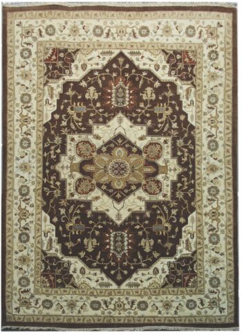 Diamond Carpets India, Ručne viazaný kusový koberec Diamond DC-SIRAPI Brown / ivory, 245x305, hnedá, chodba / predsieň