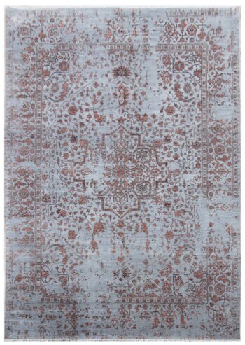 Diamond Carpets India, Ručne viazaný kusový koberec Diamond DC-SIRAPI Silver / copper, 365x457, červená, chodba / predsieň