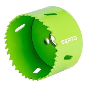 Bimetalová dierovacia píla VERTO (ref. 60H940) s priemerom 70 mm, vďaka progresívnemu ozubeniu, vyrobená z rýchloreznej ocele, umožňuje efektívne vŕtanie presných otvorov do ocele, nehrdzavejúcej ocele, dreva, plastov, kompozitov . Značka VERTO ponúka rad elektrického náradia a príslušenstva pre každého kutila.