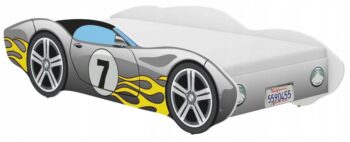 Dizajnová detská posteľ 160 x 80 cm v tvare pretekárskeho auta