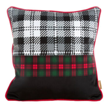 Dizajnová károvaná vianočná obliečka na vankúš Šírka: 45 cm | Dĺžka: 45 cm 45 x 45 cm