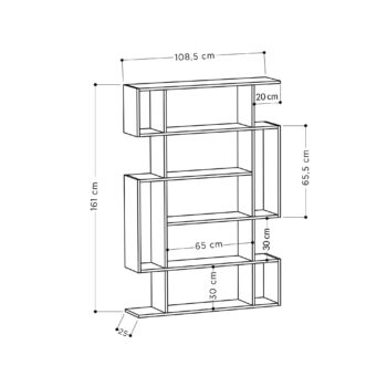 Dizajnový Regál ZOILA: Dokonalá Kombinácia Dubu a Antracitu pre Moderný Interiér Elegancia a funkčnosť v jednom: Regál ZOILA v sebe kombinuje prírodné odtiene duba s industriálnym nádychom antracitu, čo vytvára atraktívny a súčasne praktický kúsok nábytku pre vašu obývaciu izbu. Premium materiály pre dlhú životnosť: S výberom kvalitného melamínu a VT laminátu ponúka regál  ZOILA nielen skvelý vzhľad, ale aj vynikajúca odolnosť proti opotrebovaniu. Hrúbka 18mm zaisťuje pevnú konštrukciu pre vaše knihy a dekorácie. Priestrannosť a štýl: S rozmermi 161 x 108.5 x 25.5 cm a štyrmi funkciami ponúka dostatok miesta na uloženie vašich obľúbených položiek, zatiaľ čo moderný dizajn skrášli každý interiér.  Počet políc: 4 Materiál: melamín, VT laminát Štýl: moderné, dizajnové  Regál ZOILA predstavuje ideálnu voľbu pre moderné domácnosti, ktoré hľadajú kombináciu estetiky a praktickosti. Obohaťte svoj domov o tento nádherný kúsok nábytku!