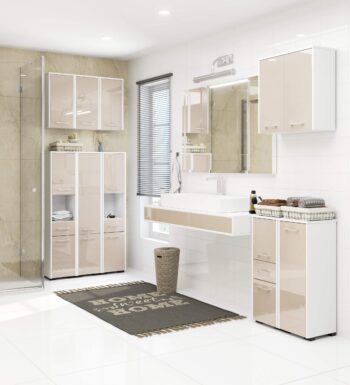 Dizajnová kúpeľňová skrinka ISLA60 Chcete oživiť svoju kúpeľňu moderným a elegantným kúskom nábytku? Predstavujeme ISLA60 - kúpeľňovú skrinku, ktorá kombinuje dokonalú funkčnosť s nezameniteľným vzhľadom.  Typ tovaru: Kúpeľňová skrinka  Materiál: LTD v najvyššej kvalite Rozmer: 60 x 60 x 22.5 cm - ideálne sa zmestí do každej kúpeľne < strong>Farba: Svieža biela doplnená teplým capuccino lesklým dekorom Vybavenie: Skrinka s plnými dvierkami pre pohodlné uloženie všetkých potrieb  Štýl: Moderné a dizajnové prevedenie Dekor: Lesklý povrch pre ten správny luxusný dojem Počet políc: 2 - dostatočný priestor pre vaše kúpeľňové doplnky  Potrebujete v kúpeľni úložný priestor a zároveň chcete dodržať moderný trend? S kúpeľňovou skrinkou ISLA60 získate obe - estetiku a funkčnosť v jednom!