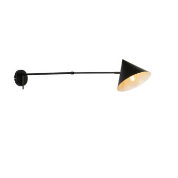 Dizajnová nástenná lampa čierna nastaviteľná - Triangolo