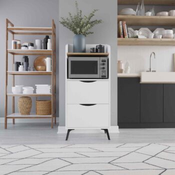 CORGI - Moderná komoda pre dokonalú kuchyňu Typ: Komoda, skrinka Umiestnenie: Špeciálne navrhnuté pre kuchyne< /p> Materiál: Výber melamínu, VT laminátu a kovu pre dlhotrvajúcu odolnosť Rozmery: 136 x 60 x 36 cm > Farba: Svieža kombinácia bielej a teplého duba Vybavenie: 2 praktické zásuvky a regál pre uskladnenie < strong>Štýl: Moderné a dizajnové prevedenie Hrúbka materiálu: Solídnych 18 mm  Stredobodom vašej kuchyne bude táto komoda CORGI< /li> Ideálna kombinácia funkčnosti a dizajnu Spoľahlivá konštrukcia zaručuje dlhodobú spokojnosť