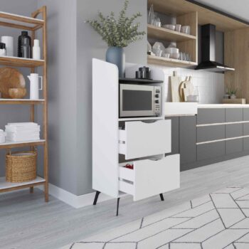 CORGI - Moderná komoda pre dokonalú kuchyňu Typ: Komoda, skrinka Umiestnenie: Špeciálne navrhnuté pre kuchyne< /p> Materiál: Kvalitná kombinácia melamínu, VT laminátu a kovu pre maximálnu odolnosť Rozmery: 136 x 60 x 36 cm Farba: Elegantná kombinácia bielej a retro šedej Vybavenie: 2 praktické zásuvky a regál pre flexibilné uskladnenie Štýl: Moderné a dizajnové prevedenie, ktoré oživí každú kuchyňu Hrúbka materiálu: Robustných 18 mm pre dlhú životnosť  < li>Stredobodom vašej kuchyne sa stane komoda CORGI Perfektné spojenie funkcie a dizajnu Spoľahlivá konštrukcia zaručuje dlhú odolnosť a estetický vzhľad