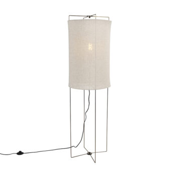 Dizajnová stojaca lampa béžová ľanová tienidlo - Rich