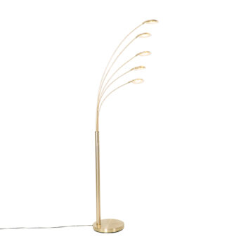Dizajnová stojaca lampa mosadz vrátane LED 5-žiarovková - Sixties Trento