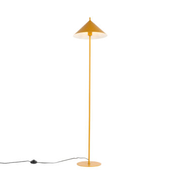 Dizajnová stojaca lampa žltá - Triangolo