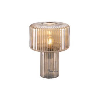 Dizajnová stolná lampa jantárové sklo - Andro