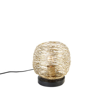 Dizajnová stolná lampa zlatá s čiernou 20 cm - Sarella