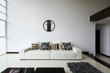 Dizajnové nástenné hodiny vo farbe wenge 50cm