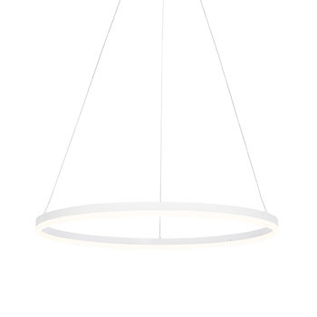 Dizajnové závesné svietidlo biele 80 cm vrátane LED 3-stupňové stmievateľné - Anello