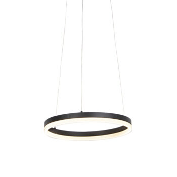 Dizajnové závesné svietidlo čierne 40 cm vrátane LED 3-stupňové stmievateľné - Anello