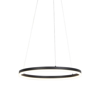 Dizajnové závesné svietidlo čierne 60 cm vrátane LED 3-stupňové stmievateľné - Anello