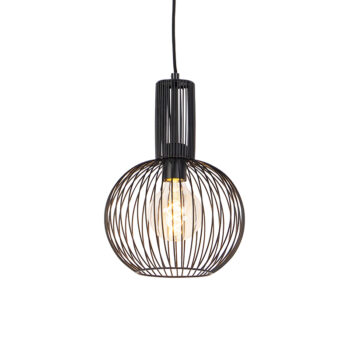 Dizajnové závesné svietidlo čierne - Wire Whisk
