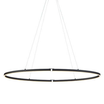 Dizajnové závesné svietidlo čierne oválne 120 cm vrátane LED 3-stupňové stmievateľné - Ovallo