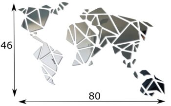 Dizajnové zrkadlo do obývačky Mapa Sveta