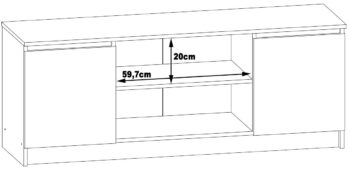 TV stolík ROMANA140: Elegantná kombinácia duba Sonoma a wenge Objavte modernú krásu s TV stolom ROMANA140. Prirodzený vzhľad duba Sonoma v kombinácii s hlbokým tónom wenge dodáva tomuto stolíku jedinečný a súčasný charakter, ktorý sa dokonale hodí do každej obývačky.  Typ tovaru: TV stolík< /li> Materiál: LTD Rozmery: 55 x 140 x 40 cm Farba:  dub Sonoma + wenge Vybavenie: dvierka plné (skrinka) Štýl: moderné, dizajnové Počet políc: 2  ROMANA140 nielenže zaujme svojím dizajnom, ale tiež skvele splní svoju funkciu. Vďaka dvierkam a dvom políciam ponúka dostatok miesta na uloženie všetkých vašich mediálnych zariadení a doplnkov.