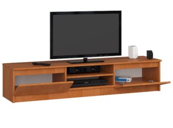 TV stolík ROMANA160: Elegantný dizajn vo farbe jelša TV stolík ROMANA160 predstavuje sofistikovanú kombináciu moderného dizajnu a prírodnej farby jelše. Toto riešenie skvele doplní každú obývaciu izbu, ktorá sa orientuje na modernú estetiku s dotykom prírody.  Typ tovaru: TV stolík  Materiál: LTD Rozmery: 33 x 160 x 40 cm Farba: jelša Vybavenie: dvierka plné (skrinka) Štýl: moderné, dizajnové Počet políc:< /strong> 2  ROMANA160 je nielen vizuálne pôsobivý, ale aj praktický, vďaka priestranným dvierkam a dvom políciam. Perfektne kombinuje funkciu a formu pre tých, ktorí hľadajú štýl a funkcionalitu v jednom.