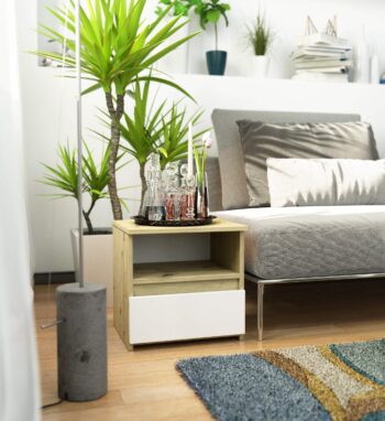 Nočný stolík LENKA40 Obohaťte svoju spálňu o kúsok moderného dizajnu s nočným stolíkom LENKA40. Tento elegantný stolík sa stane nielen praktickým, ale aj vizuálnym doplnkom vášho spoločného priestoru pre odpočinok. Parametre produktu:  Materiál: LTD Rozmer: 40 x 40 x 35 cm Farba: dub artisan + biela  Vlastnosti: tiché dovieranie Vybavenie: 1 zásuvka Štýl: moderné, dizajnové < /ul> Materiál LTD zaisťuje dlhodobú odolnosť a jednoduchú údržbu. Kombinácia farby dub artisan a bielej dodá vašej spálni svieži a moderný vzhľad. Vďaka funkcii tichého dovierania bude zásuvka stolíka vždy ticho a plynule zatvorená. LENKA40 nie je iba nočný stolík, je to tiež vyjadrenie štýlu a vkusu v jednom.