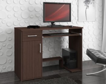 Písací stôl JANČA90: Elegantný wenge pre moderné interiéry JANČA90 je vysoko funkčný písací stôl, ktorý vyniká svojim jedinečným dizajnom v odtieni wenge. Tmavá, ale pritom elegantná farba wenge robí tento stôl perfektnou voľbou pre modernú detskú izbu, kanceláriu alebo pracovňu.  Materiál: LTD - garantuje odolnosť a dlhú životnosť produktu.< /li> Rozmery: 74 x 90 x 50 cm - optimálne rozmery pre pohodlnú prácu či štúdium. Farba: Exkluzívny odtieň wenge, ktorý dodáva stolu sofistikovaný vzhľad. Vybavenie: Praktická zásuvka na ukladanie potrieb a výsuvná doska pre klávesnicu zvyšuje komfort pri práci. Štýl:< /strong> Moderné a dizajnové prevedenie pre aktuálne trendy interiérového designu. Počet políc: 3 police pre jednoduchú organizáciu vašich dokumentov a pomôcok.  Zaraďte do svojho domova kúsok dizajnu s písacím stolom JANČA90. Elegancia wenge a funkčnosť v jednom produkte.