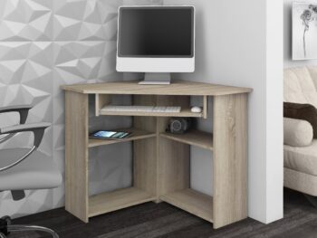 LUCIA - Ideálny Písací stôl pre detskú izbu aj modernú kanceláriu  Predstavujeme Vám LUCIA - dokonale navrhnutý písací stôl, ktorý spája moderný dizajn s praktickosťou a funkčnosťou. Tento stôl je nielen esteticky atraktívny vďaka farbe dub Sonoma, ale taktiež ponúka unikátne vlastnosti pre maximálne využitie priestoru.   Typ tovaru: Písací stôl Materiál: Kvalitné LTD  Rozmery: 74 x 80 x 80 cm Farba: Prírodný odtieň dub Sonoma Vybavenie: Výsuvná doska na klávesnici a praktický regál Štýl: Moderné a dizajnové prevedenie Tvar: Rohový dizajn pre optimálne využitie miesta > Počet políc: 5, pre jednoduché usporiadanie dokumentov, kníh či hračiek   Či už potrebujete pracovné prostredie pre domácu kanceláriu, detskú izbu či pracovňu, < strong>LUCIA je skvelou voľbou pre tých, ktorí očakávajú vysokú kvalitu spojenú s nadčasovým dizajnom.