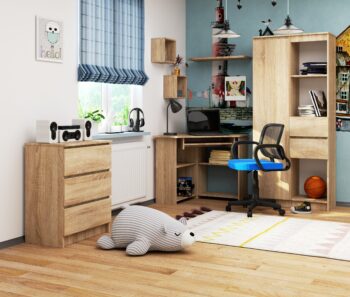 LUCIA - Ideálny Písací stôl pre detskú izbu aj modernú kanceláriu  Predstavujeme Vám LUCIA - dokonale navrhnutý písací stôl, ktorý spája moderný dizajn s praktickosťou a funkčnosťou. Tento stôl je nielen esteticky atraktívny vďaka farbe dub Sonoma, ale taktiež ponúka unikátne vlastnosti pre maximálne využitie priestoru.   Typ tovaru: Písací stôl Materiál: Kvalitné LTD  Rozmery: 74 x 80 x 80 cm Farba: Prírodný odtieň dub Sonoma Vybavenie: Výsuvná doska na klávesnici a praktický regál Štýl: Moderné a dizajnové prevedenie Tvar: Rohový dizajn pre optimálne využitie miesta > Počet políc: 5, pre jednoduché usporiadanie dokumentov, kníh či hračiek   Či už potrebujete pracovné prostredie pre domácu kanceláriu, detskú izbu či pracovňu, < strong>LUCIA je skvelou voľbou pre tých, ktorí očakávajú vysokú kvalitu spojenú s nadčasovým dizajnom.