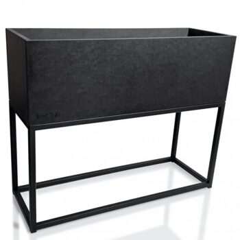 Dokonalý čierny kovový kvetináč LOFT FIORINO 62X22X50 cm