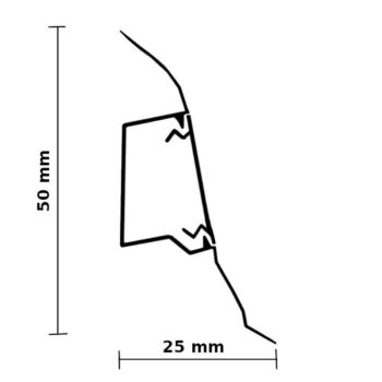 Döllken, DOPREDAJ: Soklová podlahová lišta SLK50 W176 Dub zámocký, 2500x50x25 mm, hnedá