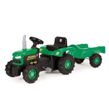 Dolu Detský traktor šliapací s vlečkou, zelená