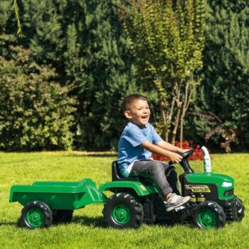 Dolu Detský traktor šliapací s vlečkou, zelená