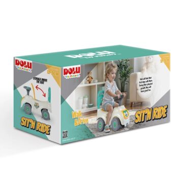 Dolu Odrážedlo auto s opěradlem, bílá