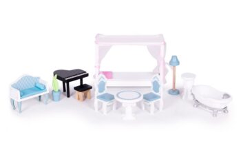 Domček pre bábiky v ružovej farbe s príslušenstvom