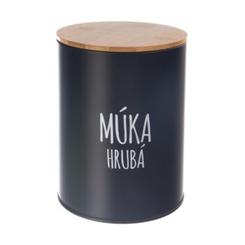 Dóza plech/bambus pr. 13 cm Múka hrubá BLACK SK