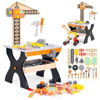 Drevená dielňa pre deti, stolík na náradie Ecotoys