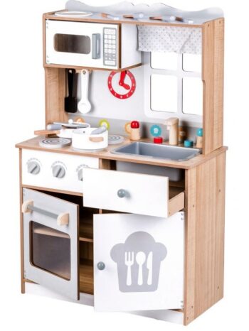 Drevená kuchynka XXL + kuchynské náradie Ecotoys