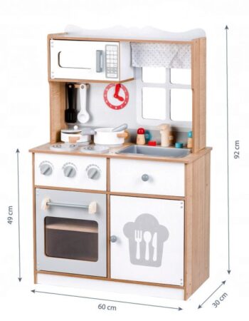 Drevená kuchynka XXL + kuchynské náradie Ecotoys