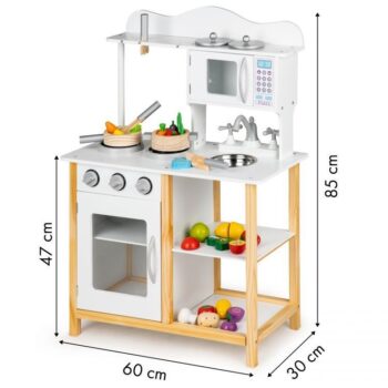Drevená kuchynka pre deti + doplnky Ecotoys