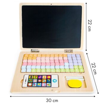 Drevená notebooková edukačná magnetická tabuľa
