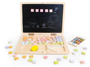 Drevená notebooková edukačná magnetická tabuľa