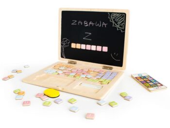 Drevená notebooková edukačná magnetická tabuľa