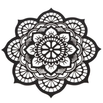 Drevená vyrezávaná dekorácia na stenu Mandala, 35 x 35 x 1 cm